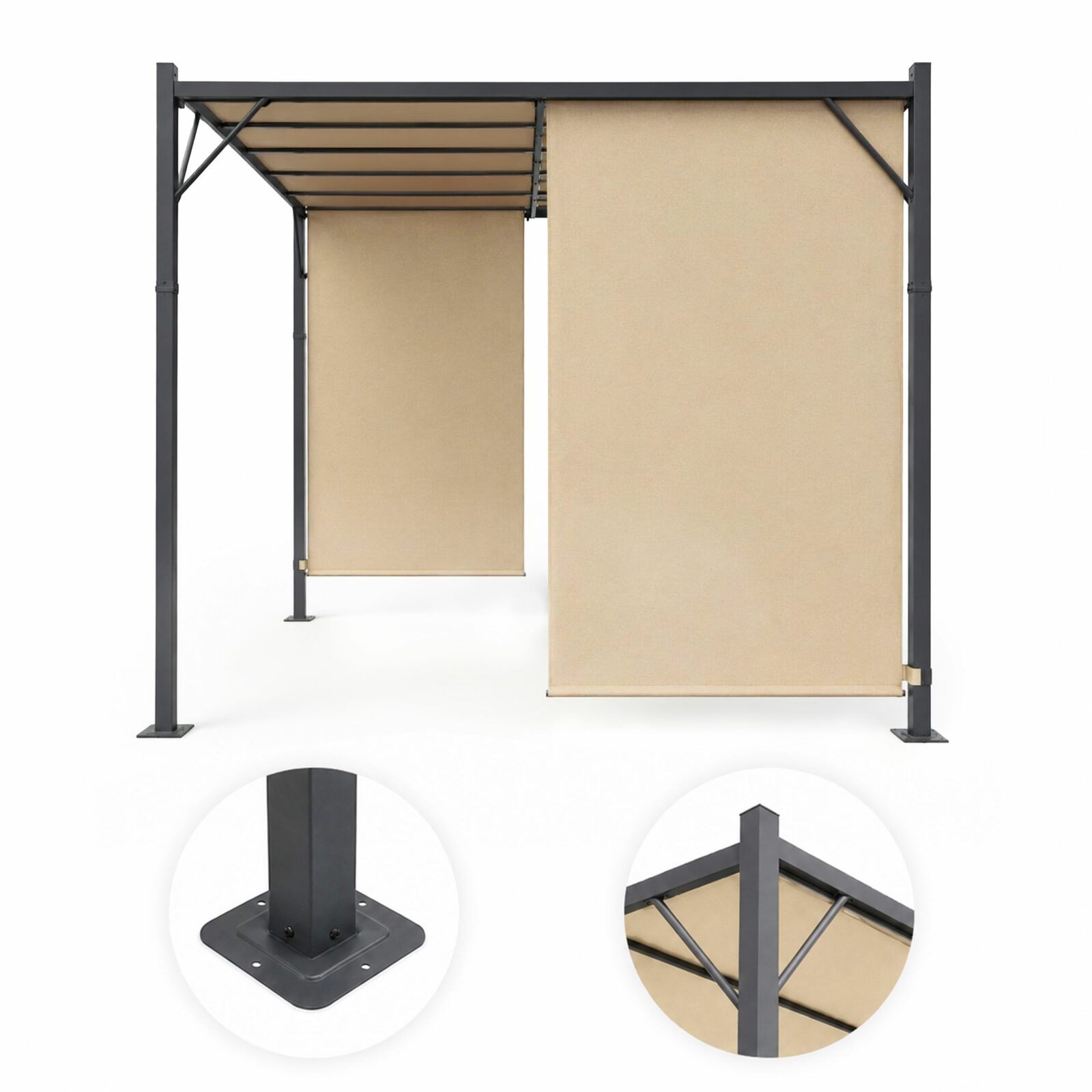 Pergola ogrodowa tarasowa 3x4 m stalowa altana zadaszenie beżowa MultiGarden - obrazek 8
