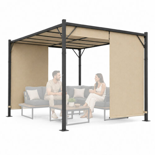 Pergola ogrodowa tarasowa 3x4 m stalowa altana zadaszenie beżowa MultiGarden