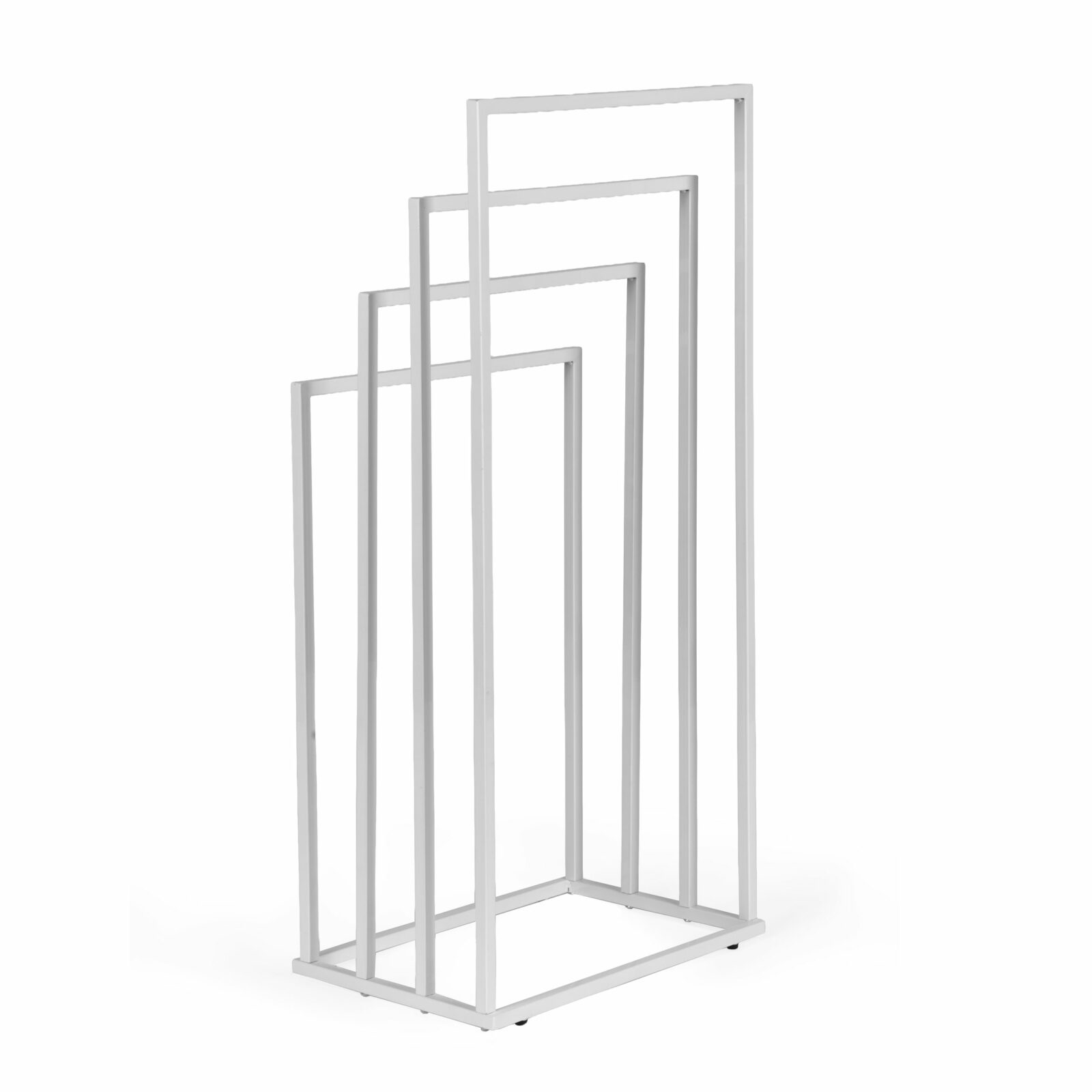 Stojak na ręczniki wieszak wolnostojący metalowy 4 ramiona biały ModernHome - obrazek 7