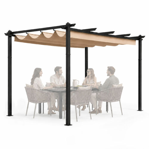 Pergola ogrodowa tarasowa 3x4 m stalowa altana zadaszenie beżowa MultiGarden