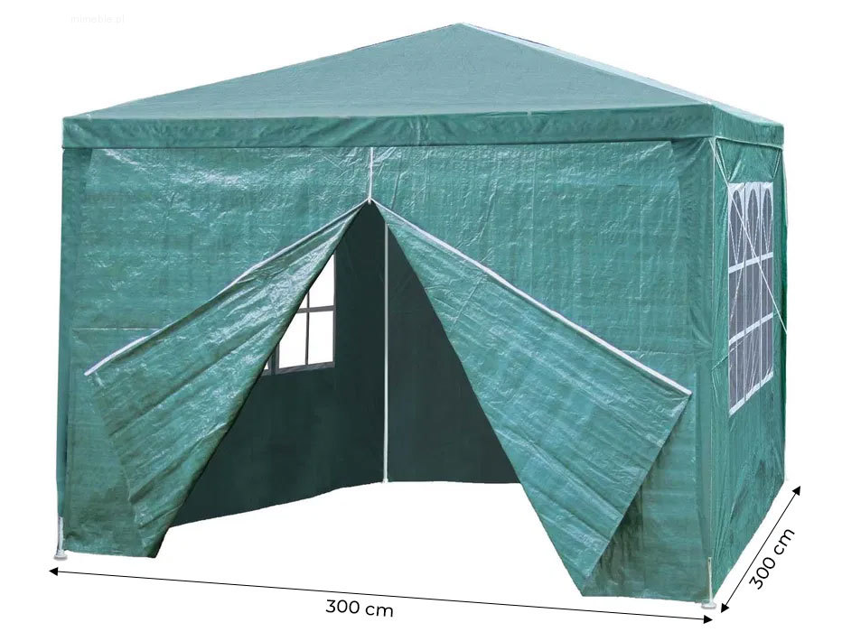 Namiot pawilon ogrodowy handlowy 3x3 m 4 ścianki zielony MultiGarden - obrazek 4