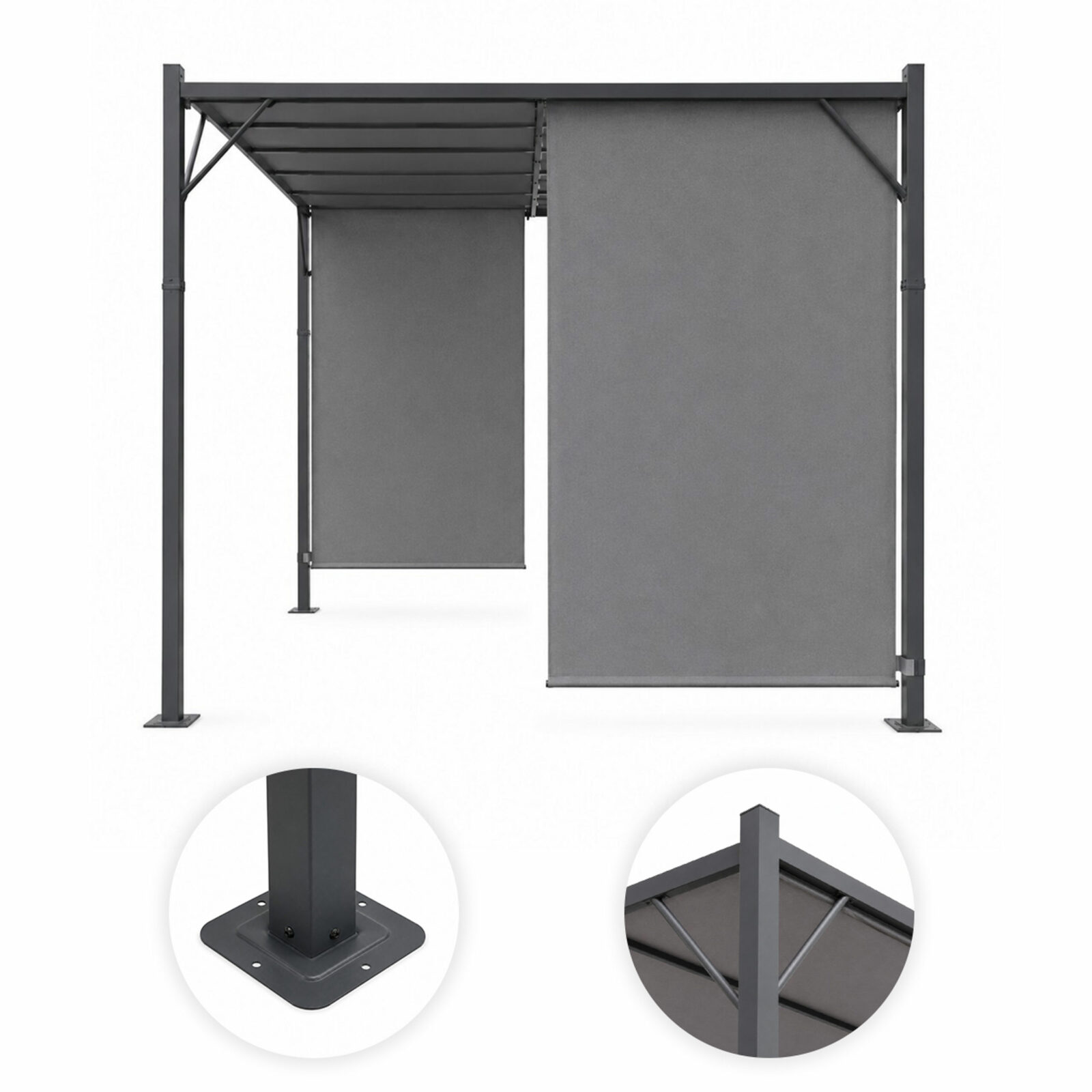 Pergola ogrodowa tarasowa 3x4 m stalowa altana zadaszenie szara MultiGarden - obrazek 8