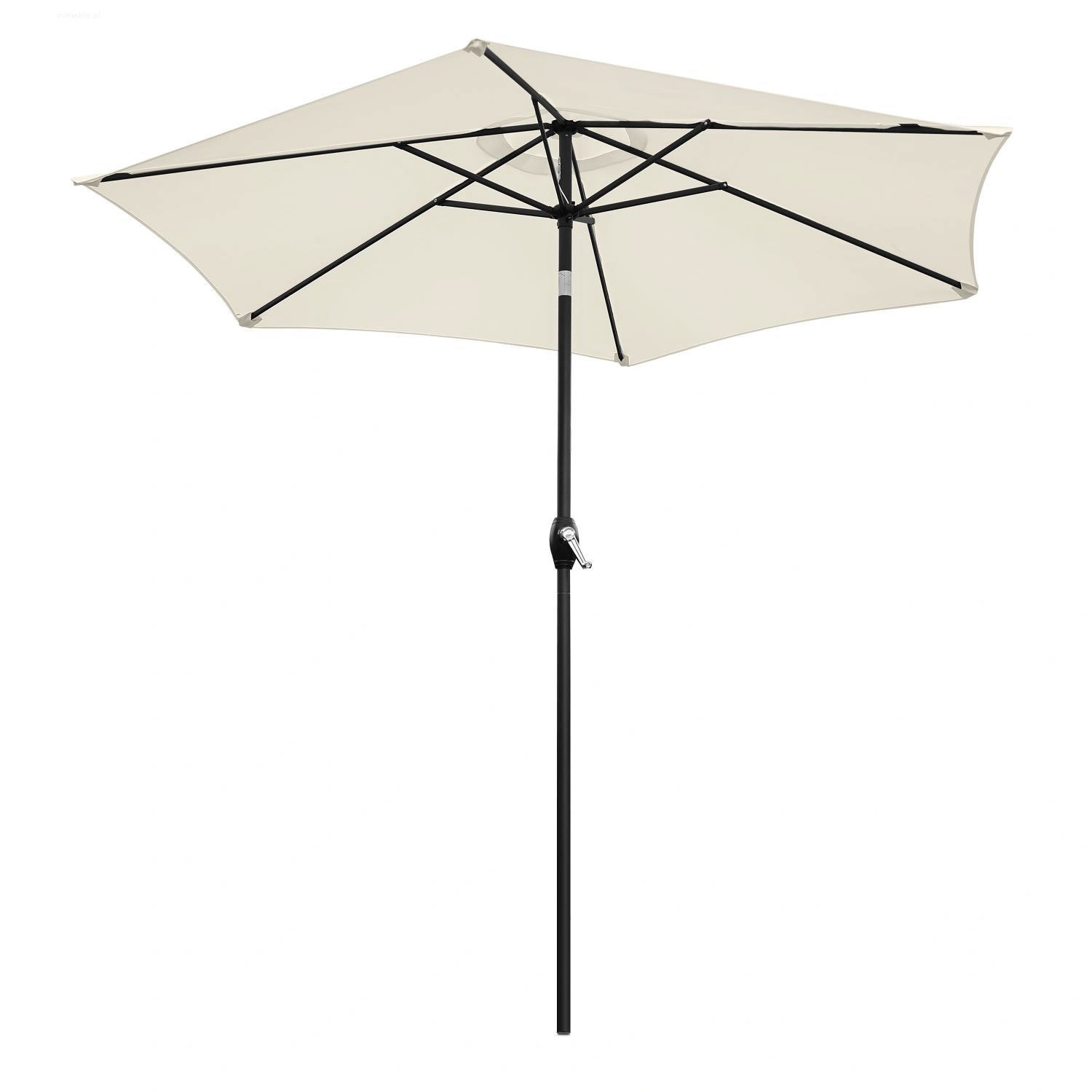 Składany parasol ogrodowy balkonowy regulowany 210 cm beżowy - obrazek 2