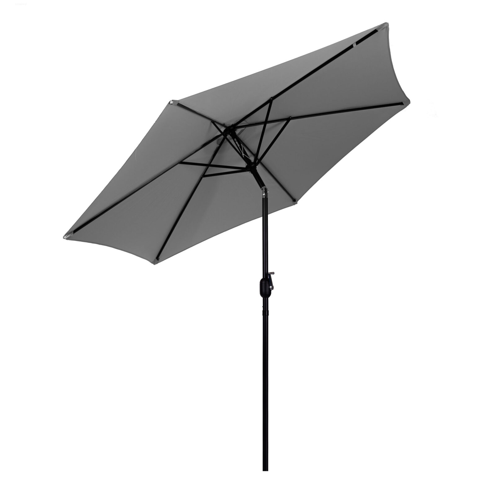 Duży parasol ogrodowy skośny łamany z korbą 6 żeber szary 270 cm - obrazek 3