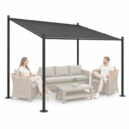 Pergola ogrodowa tarasowa 3x3 m stalowa altana zadaszenie szara MultiGarden