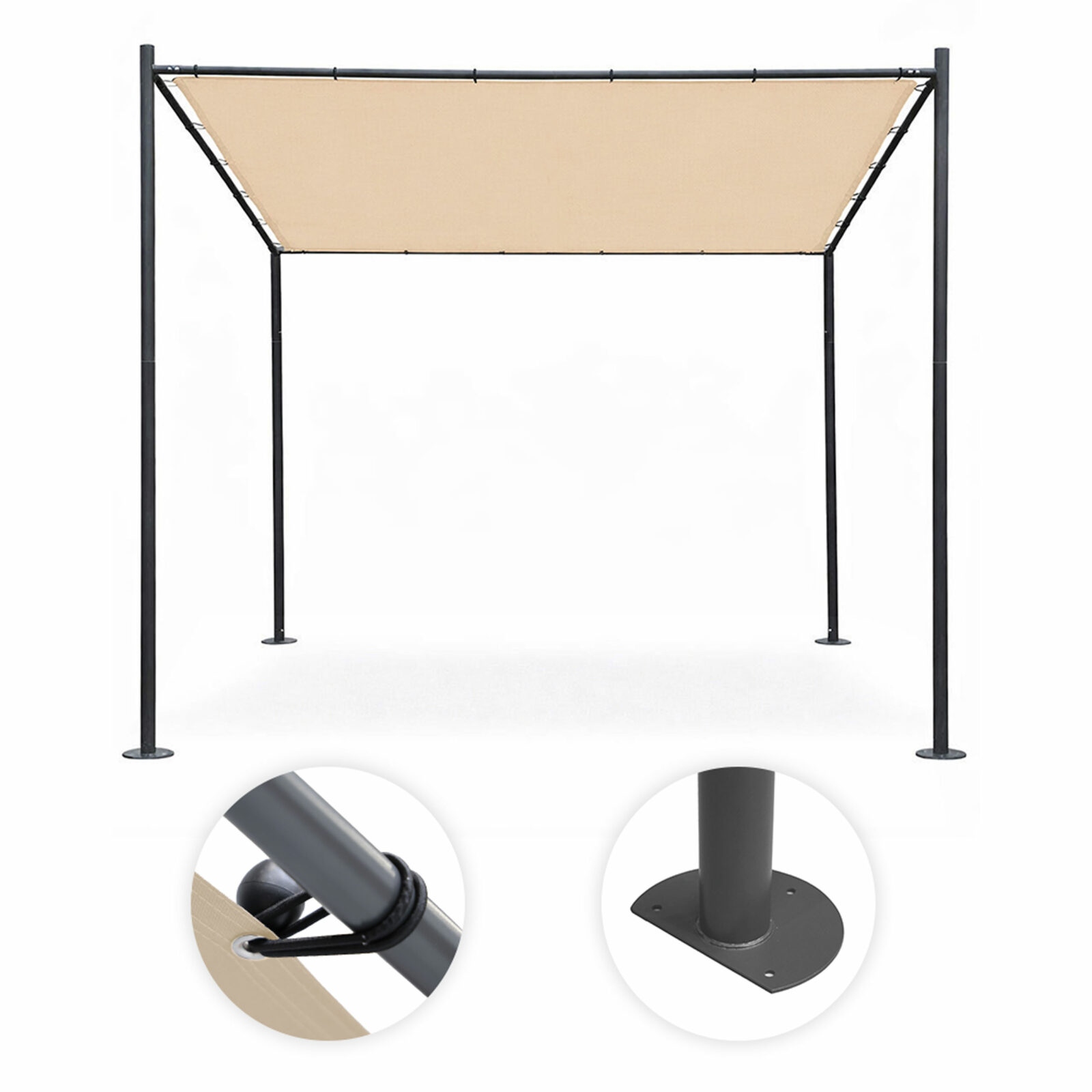 Pergola ogrodowa tarasowa 3x3 m stalowa altana zadaszenie beżowa MultiGarden - obrazek 7