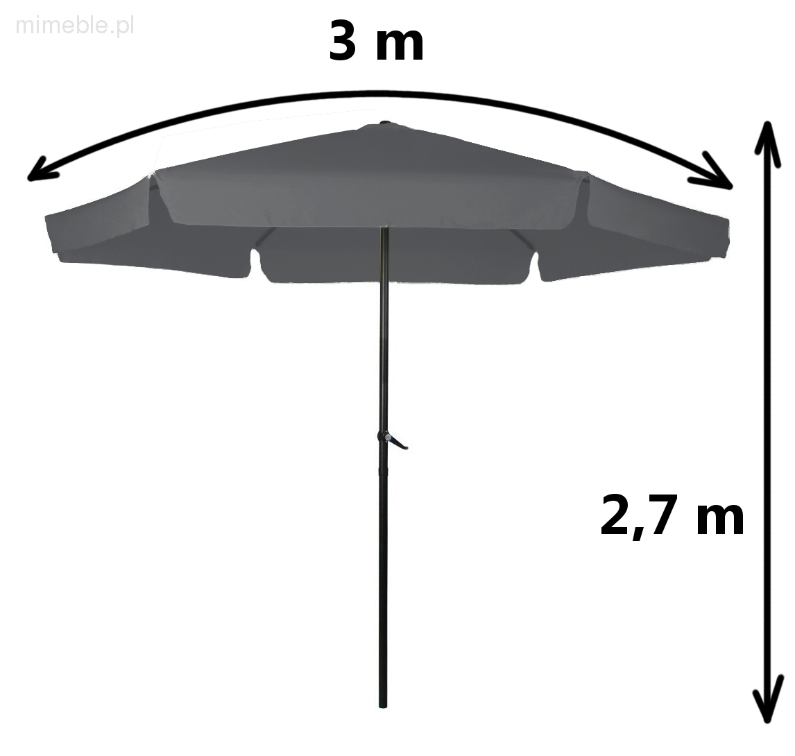 Parasol ogrodowy skośny składany - obrazek 8