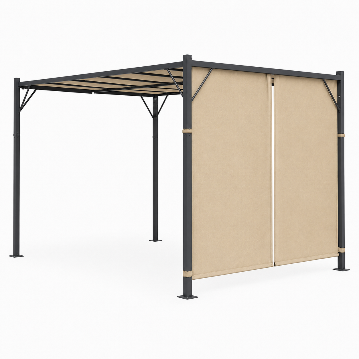 Pergola ogrodowa tarasowa 3x4 m stalowa altana zadaszenie beżowa MultiGarden - obrazek 7