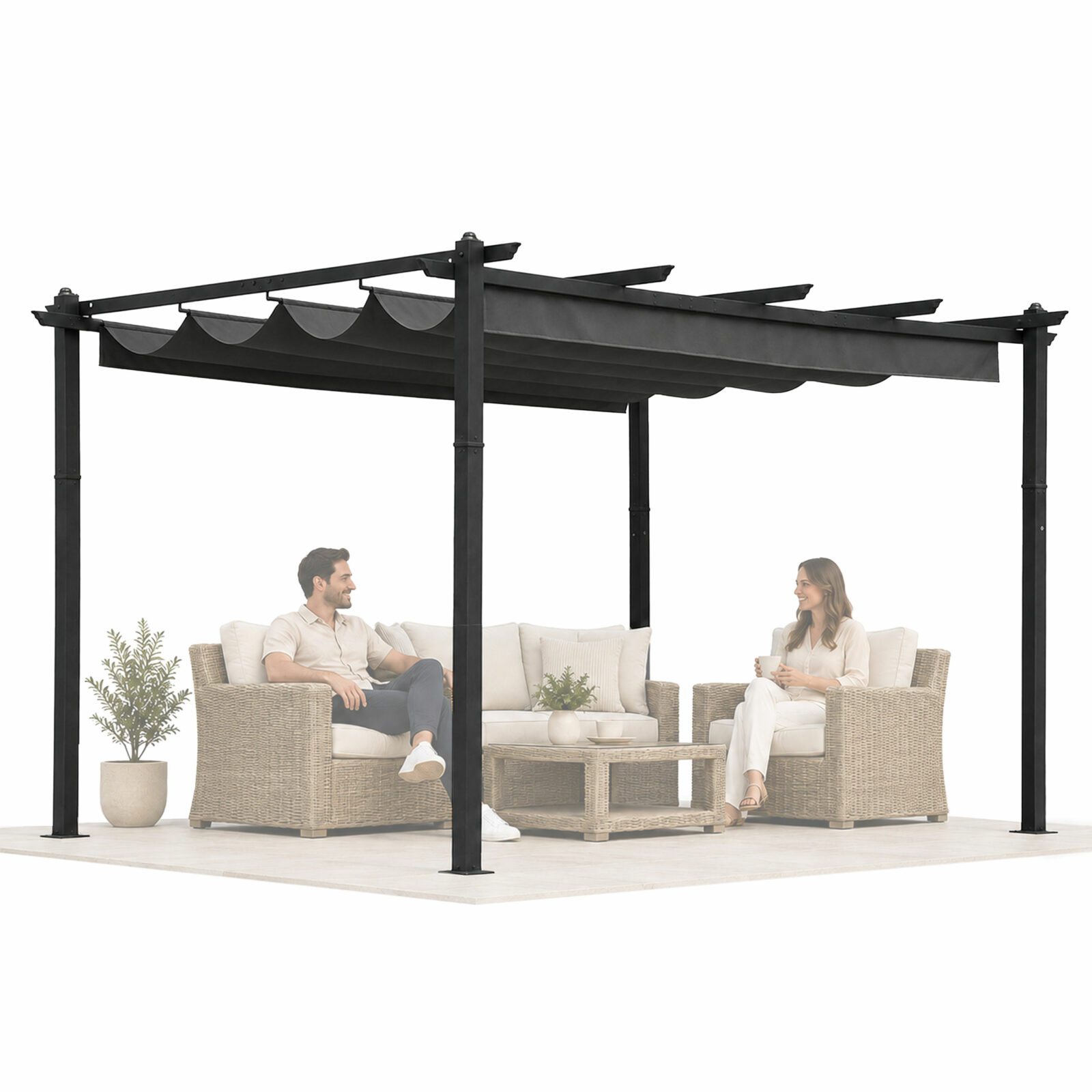Pergola ogrodowa tarasowa 3x4 m stalowa altana zadaszenie szara MultiGarden