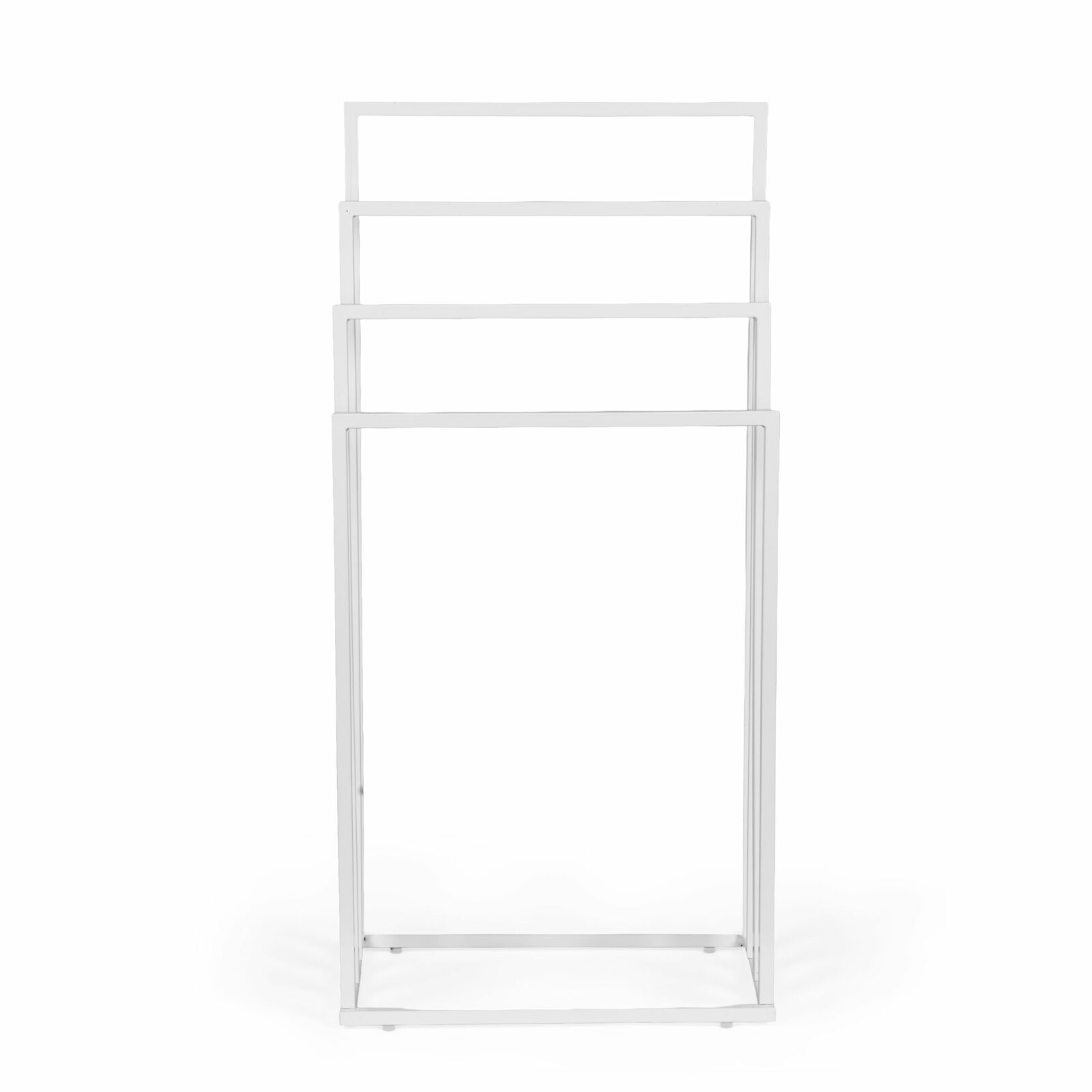 Stojak na ręczniki wieszak wolnostojący metalowy 4 ramiona biały ModernHome - obrazek 4
