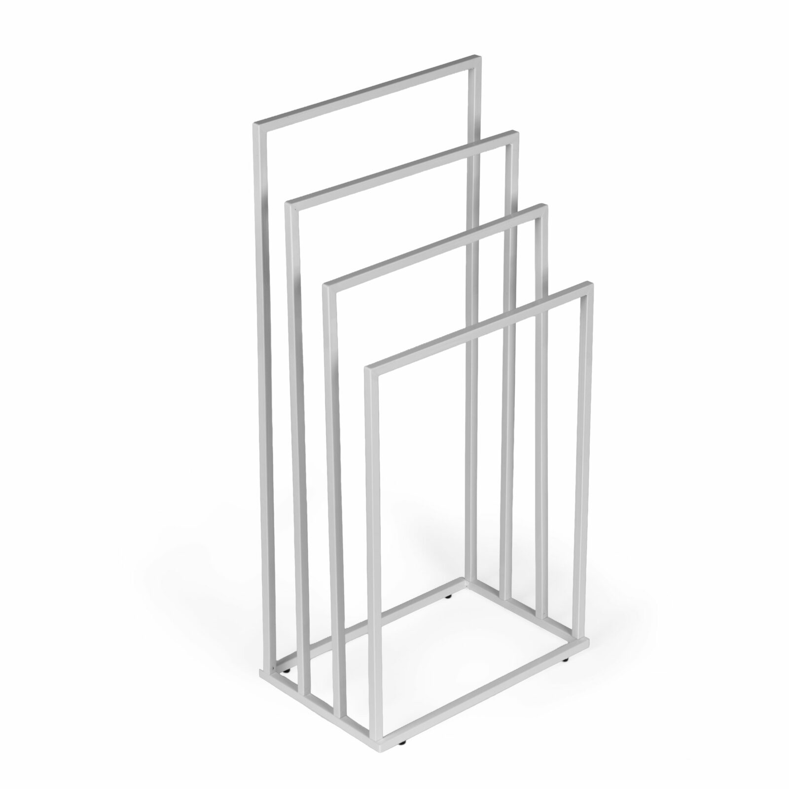 Stojak na ręczniki wieszak wolnostojący metalowy 4 ramiona biały ModernHome - obrazek 5