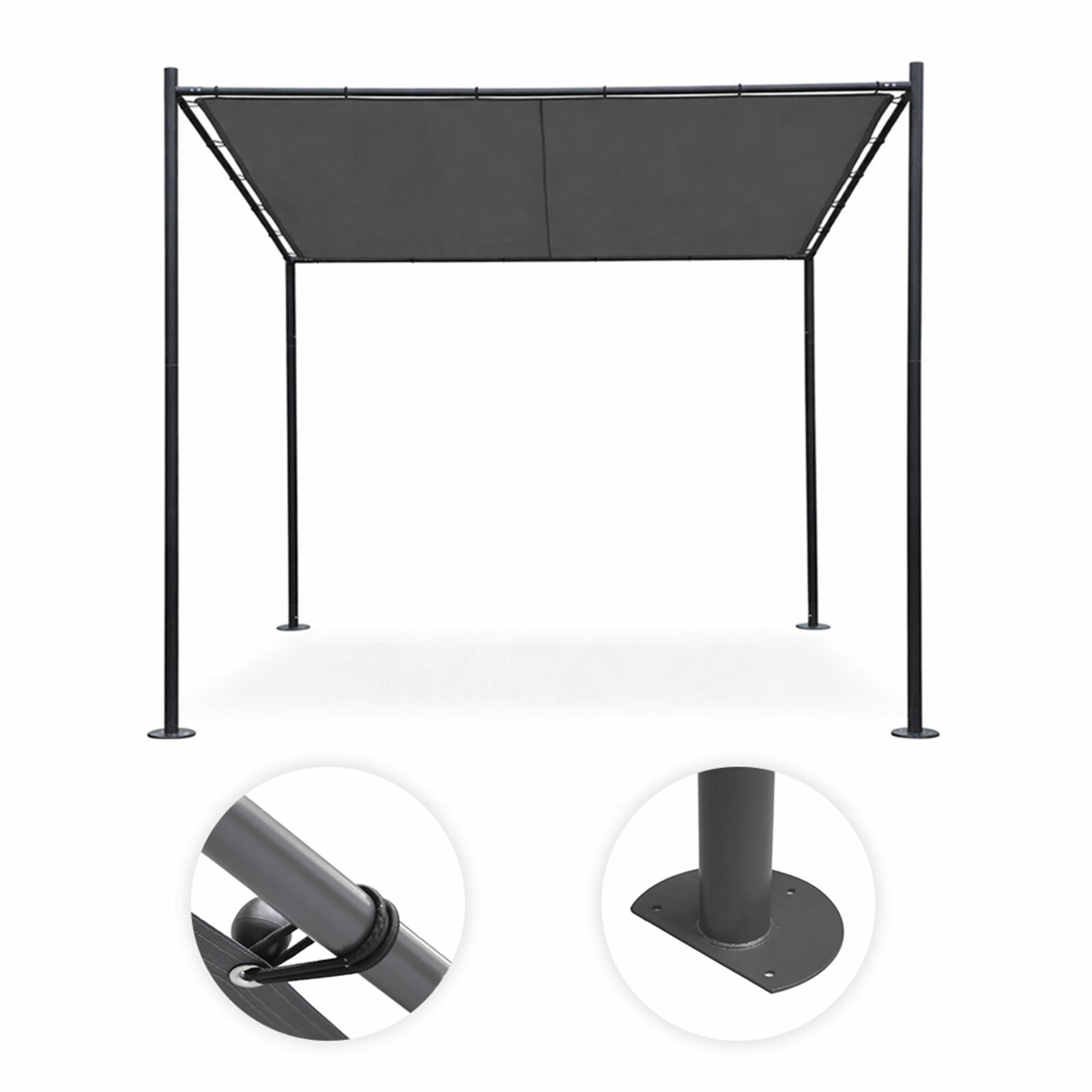 Pergola ogrodowa tarasowa 3x3 m stalowa altana zadaszenie szara MultiGarden - obrazek 8