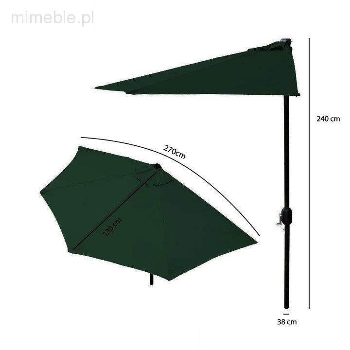 Parasol ogrodowy na taras - zielony- - obrazek 6