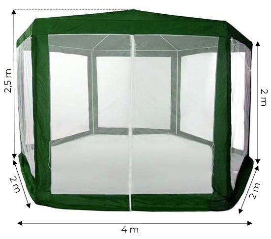 Namiot pawilon ogrodowy handlowy 2x2x2 m z moskitierą zielony MultiGarden - obrazek 6