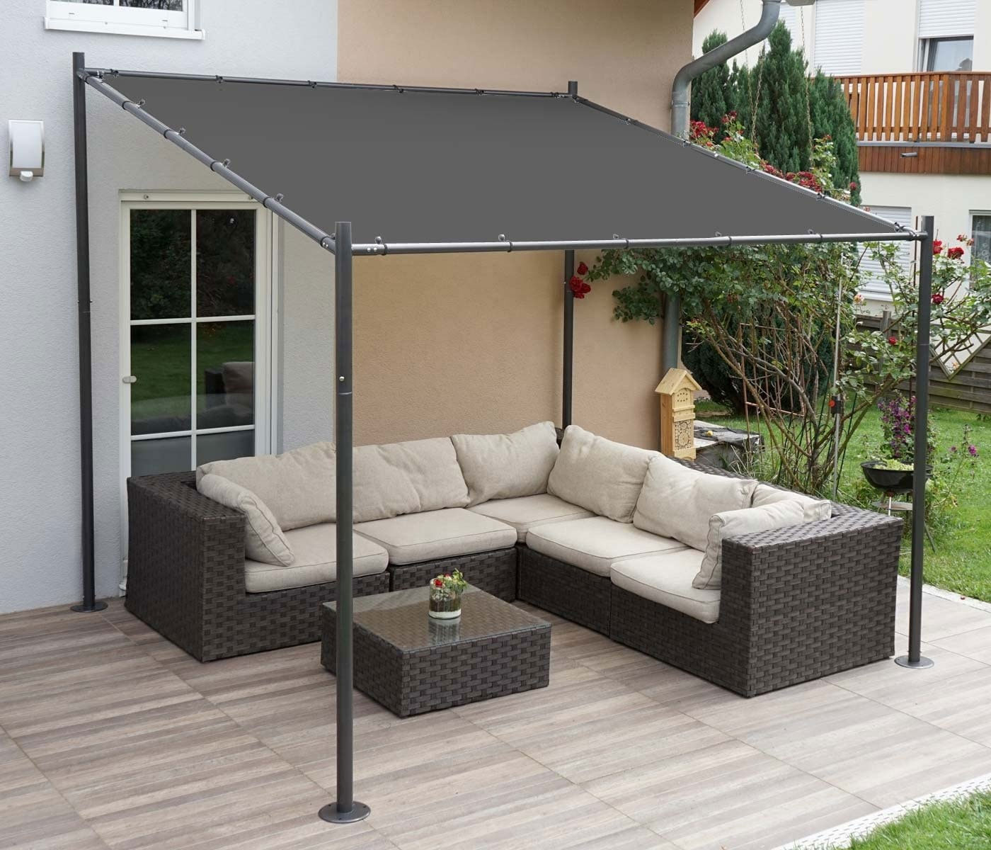 Pergola ogrodowa tarasowa 3x3 m stalowa altana zadaszenie szara MultiGarden - obrazek 3