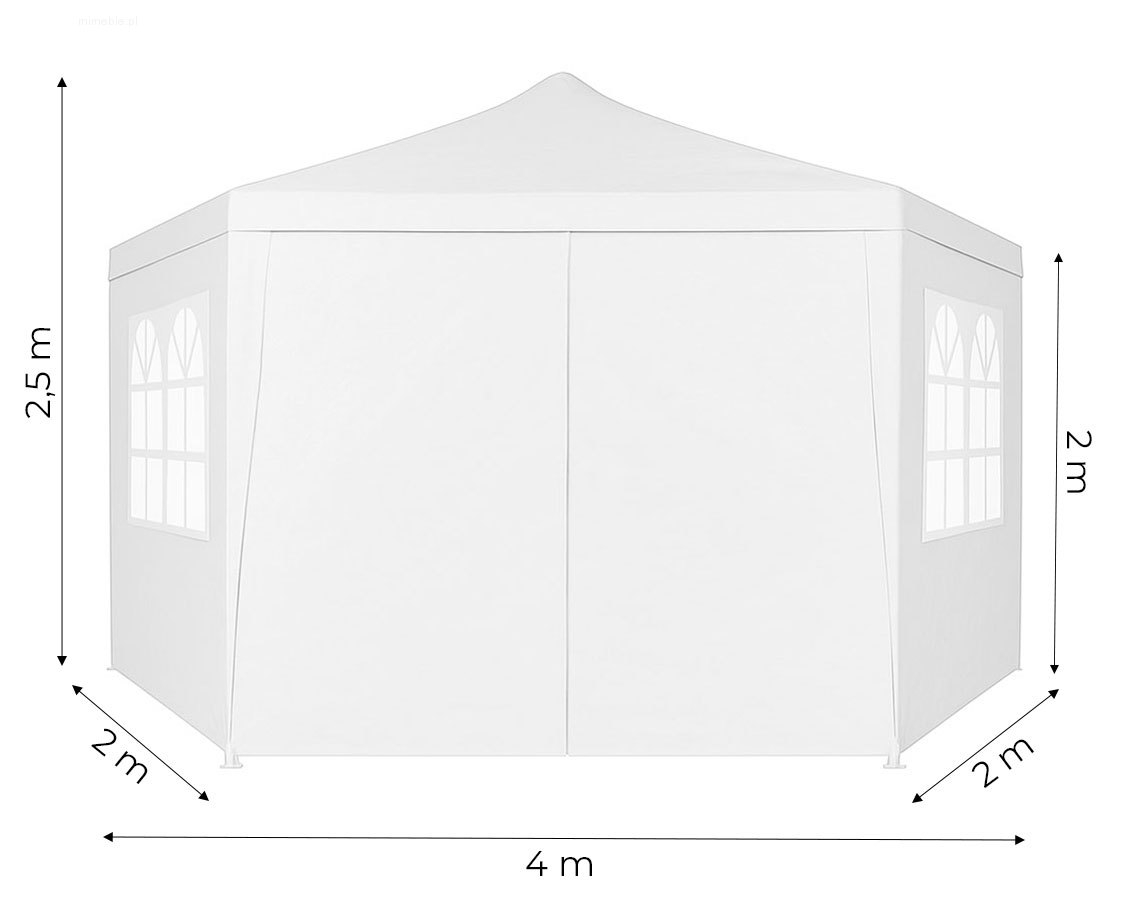 Namiot pawilon ogrodowy handlowy 2x2x2 m z oknami biały MultiGarden - obrazek 8