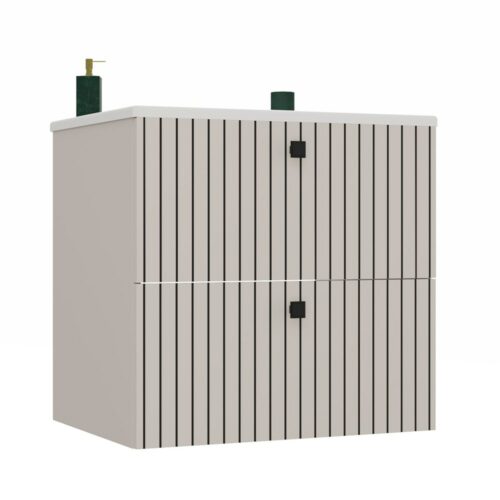 SZAFKA POD UMYWALKĘ TIGO 60 2S KASZMIR RYFLOWANY FRONT + UMYWALKA