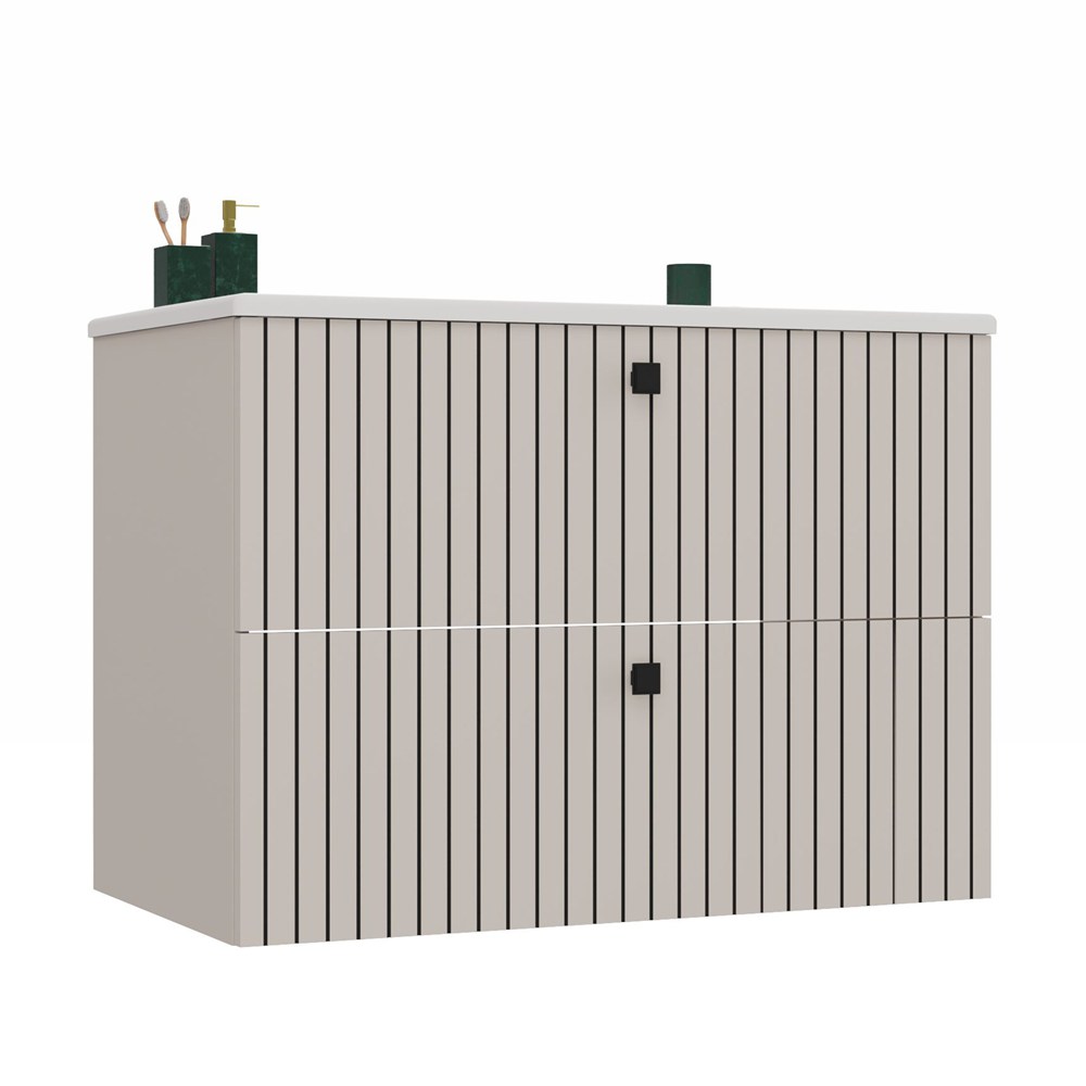 SZAFKA POD UMYWALKĘ TIGO 80 2S KASZMIR RYFLOWANY FRONT + UMYWALKA