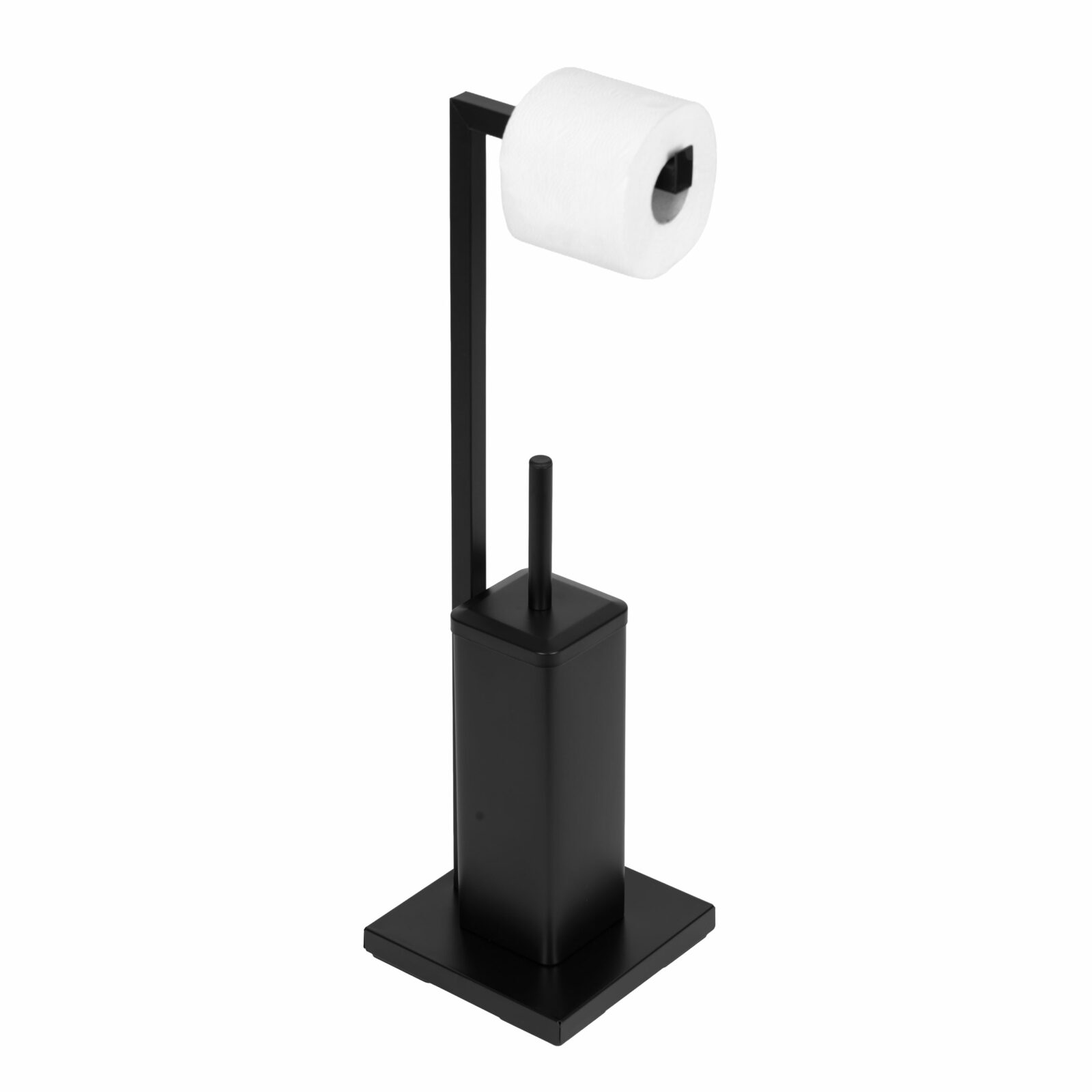 Stojak łazienkowy na papier toaletowy z uchwytem i szczotką do WC czarny ModernHome - obrazek 6