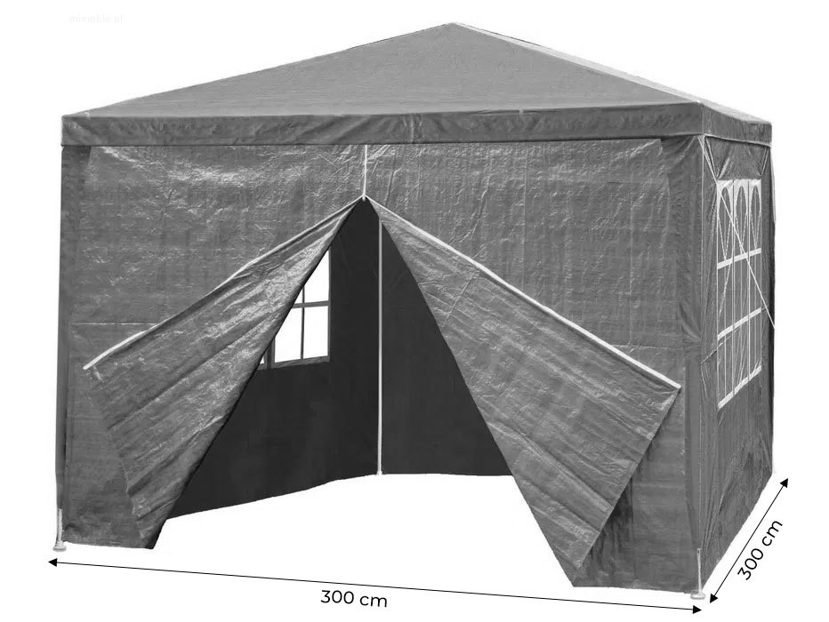 Namiot pawilon ogrodowy handlowy 3x3 m 4 ścianki szary MultiGarden - obrazek 5