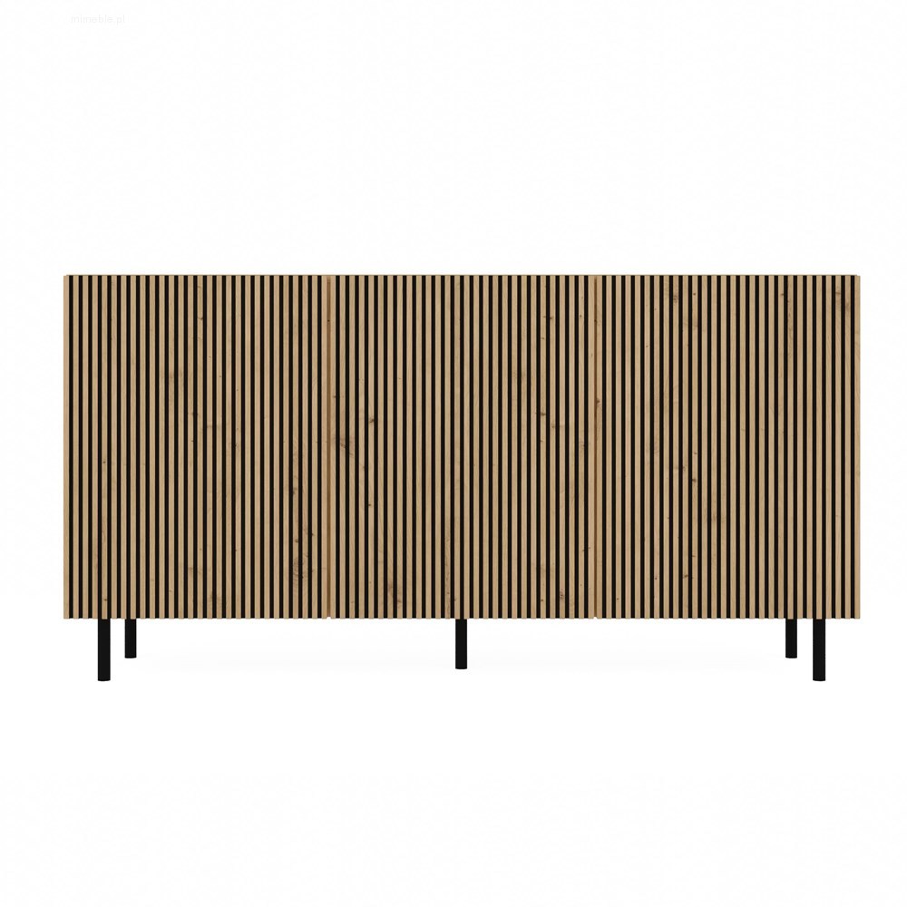 KOMODA KAMA 3 DRZWI CZERŃ/SLIM LAMELE KOMPLET - obrazek 3
