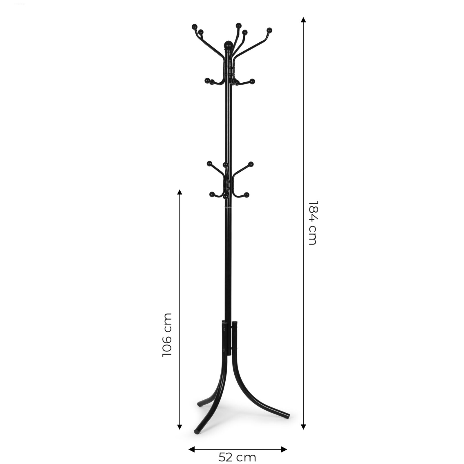 Wieszak na ubrania stojący 16 haczyków metal 184 cm - obrazek 8