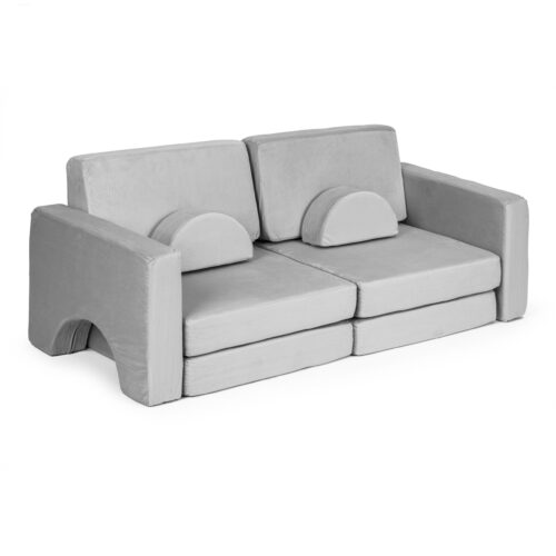 Sofa składana modułowa dla dzieci duża 2 osobowa - szara