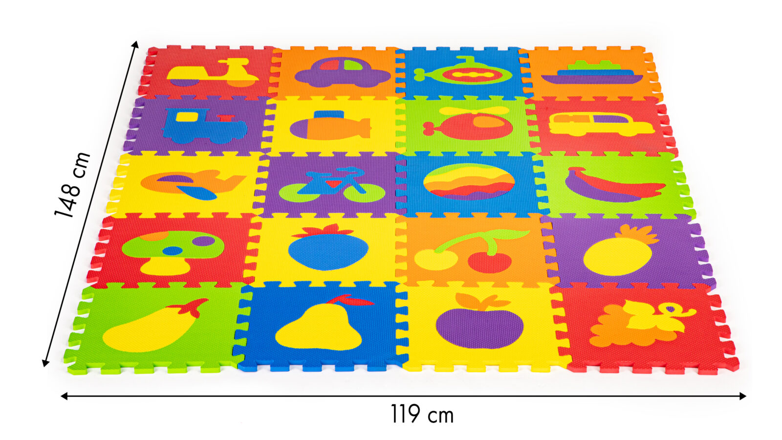 Mata piankowa edukacyjna EVA puzzle 20 elementów 148x119cm - obrazek 5