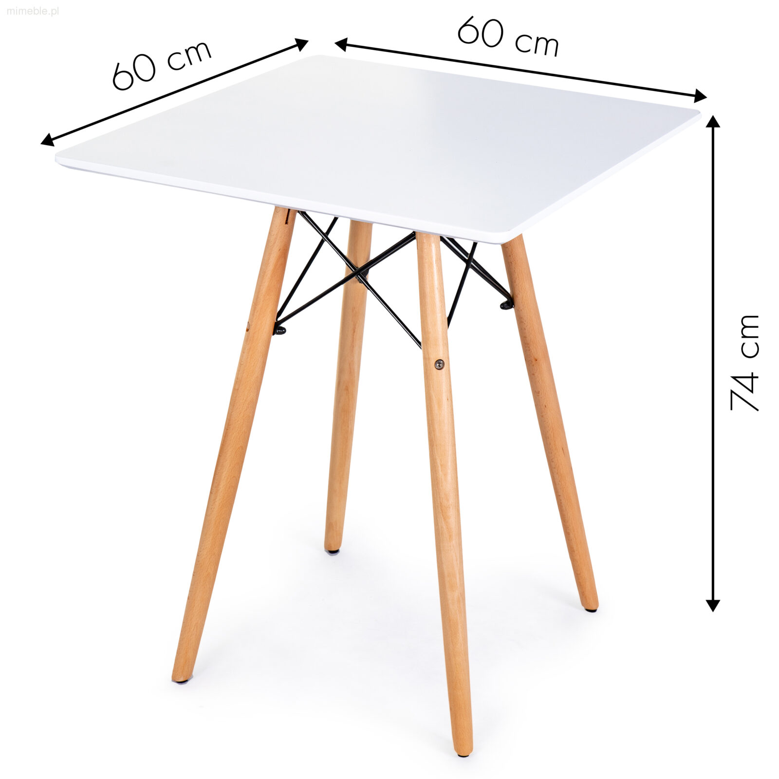 Stół w Stylu Skandynawskim Square 60 cm - obrazek 5