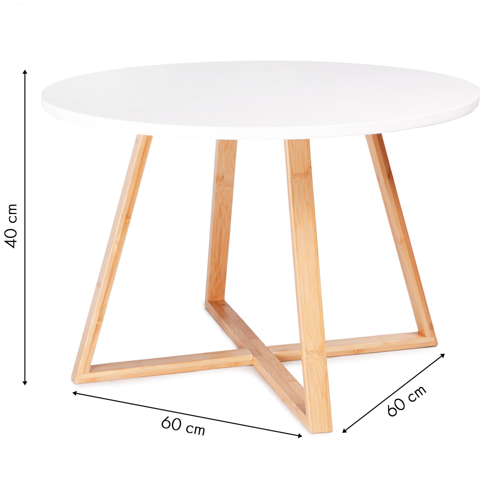 Stół stolik kawowy nowoczesny skandynawski 60cm bambus - obrazek 5