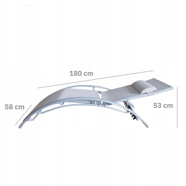 Komplet dwa leżaki leżanki ogrodowe aluminium szary - obrazek 5