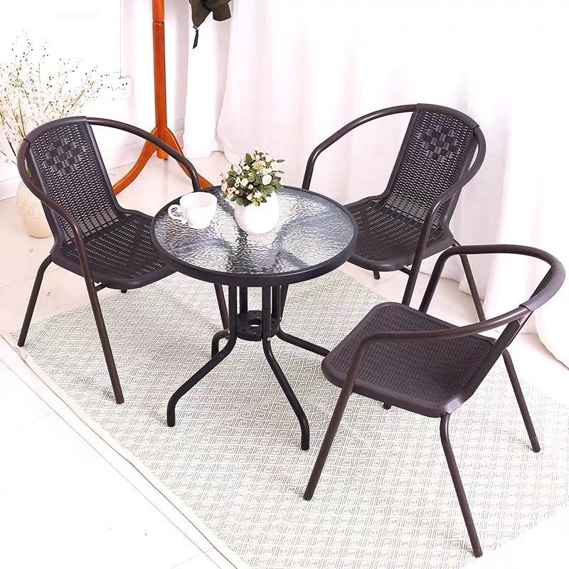 Stolik ogrodowy 60cm szkło hartowane stół na ogród taras balkon - obrazek 3