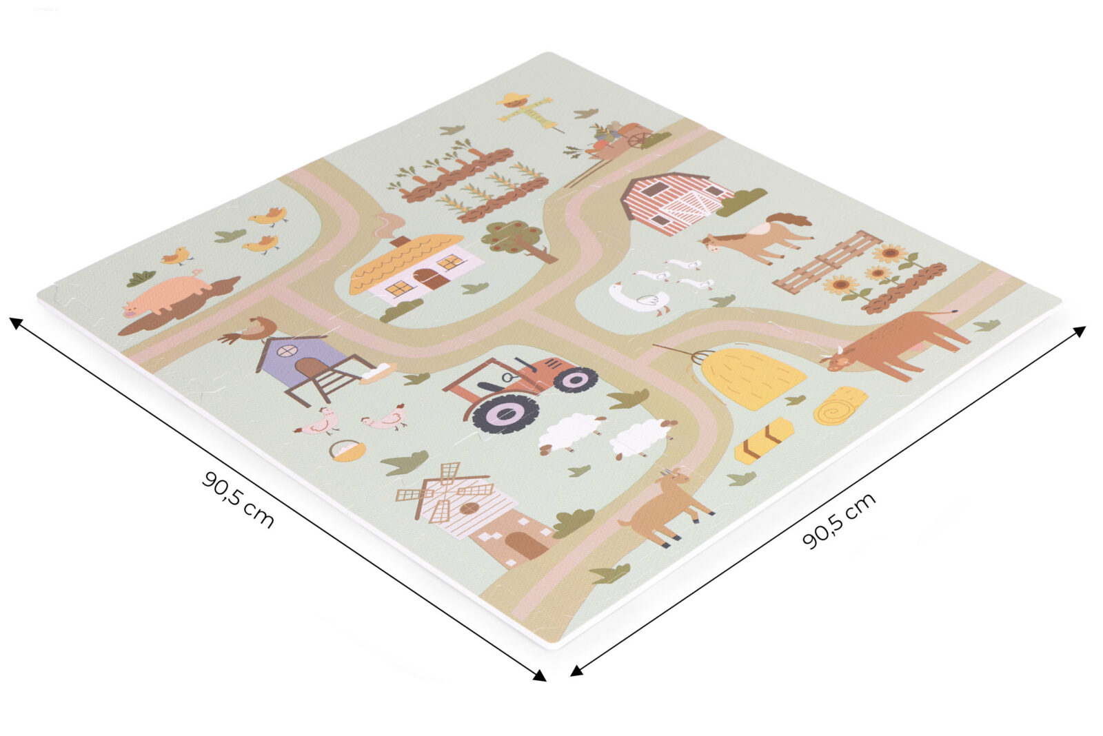 Duża mata piankowa EVA dla dzieci Farma 90,5x90,5 cm 21 el. ECOTOYS - obrazek 8