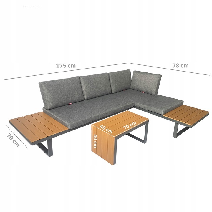 Zestaw mebli ogrodowych Nuforma narożnik sofa stolik - obrazek 8