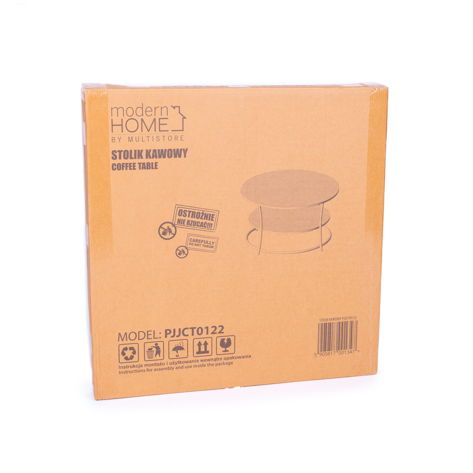 Stolik kawowy okrągły z półką - obrazek 8