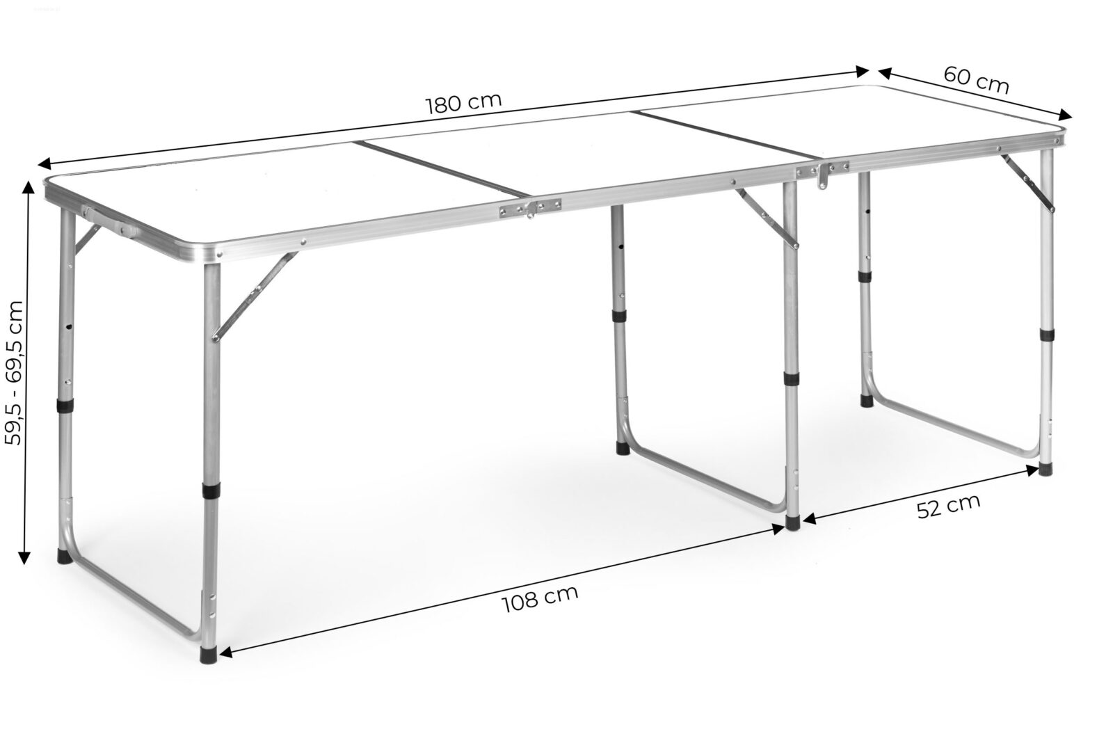 Stolik turystyczny stół składany kemping biały blat 180 x 60 cm - obrazek 8