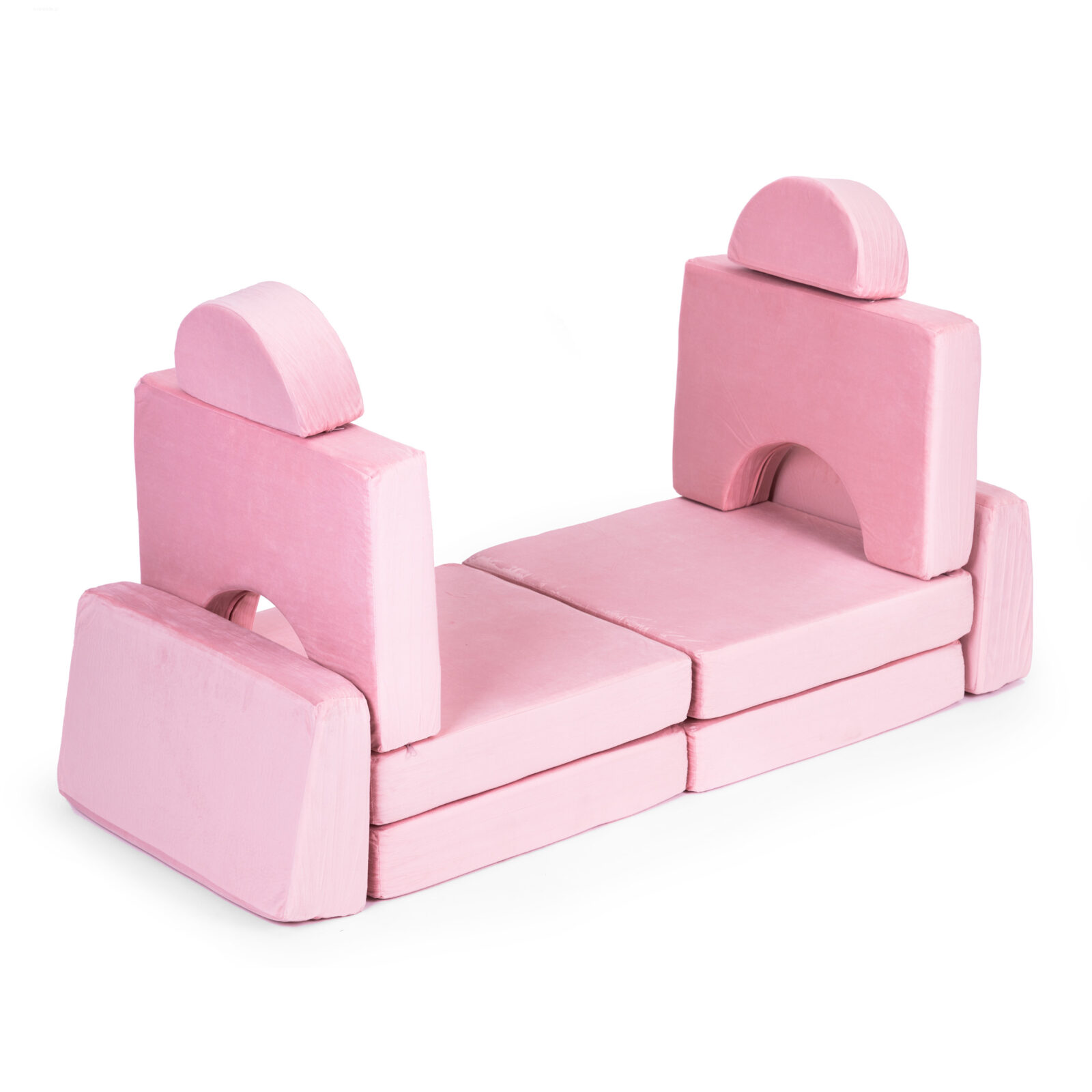 Sofa składana modułowa dla dzieci duża 2 osobowa - różowa - obrazek 4