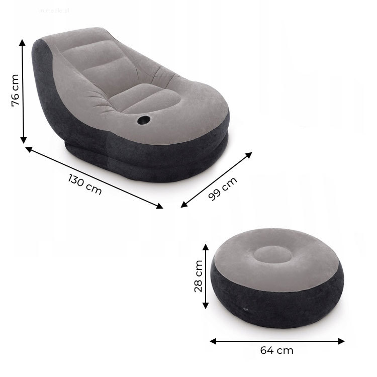 Dmuchana sofa z podnóżkiem - obrazek 3