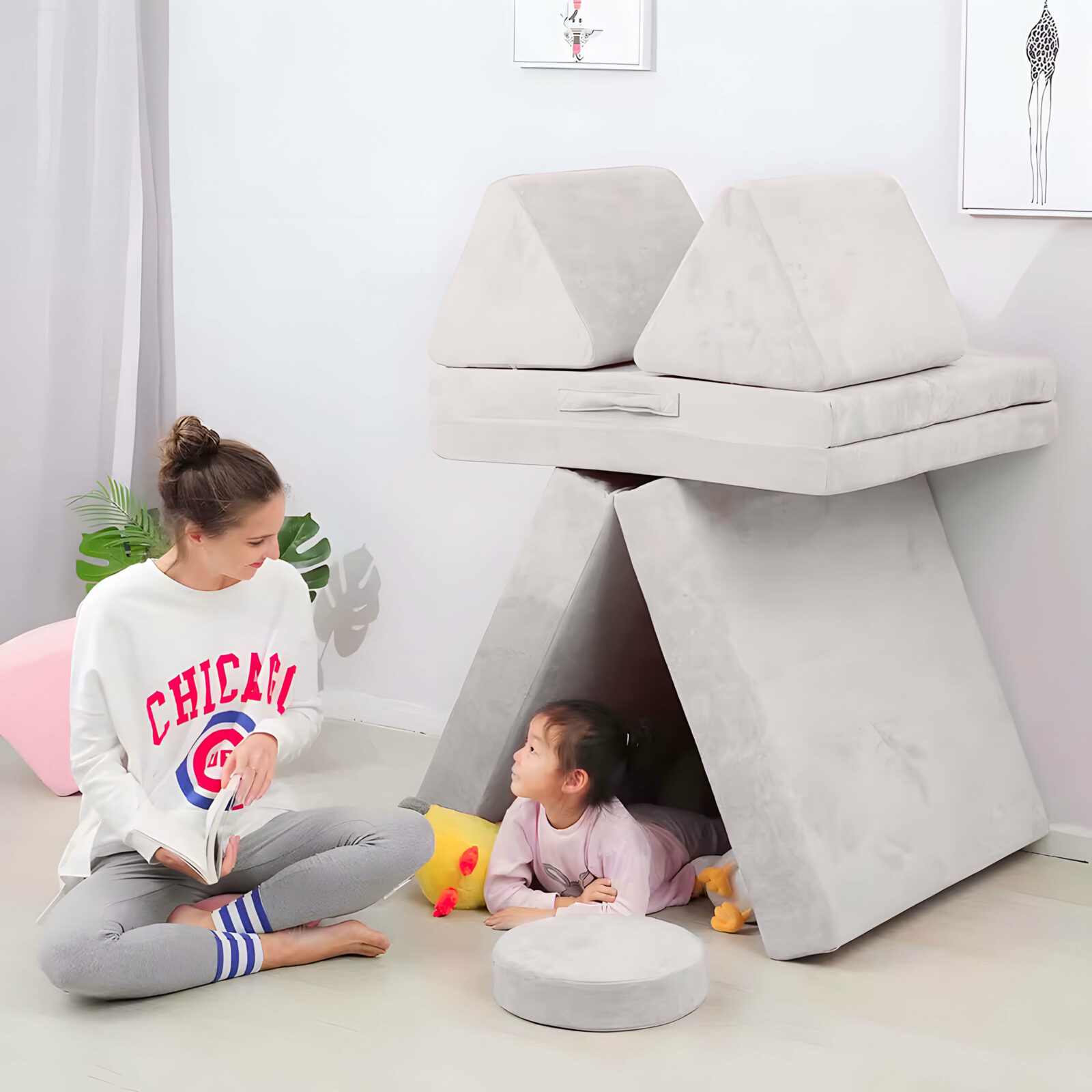 Sofa modułowa duża składana - szara - obrazek 3