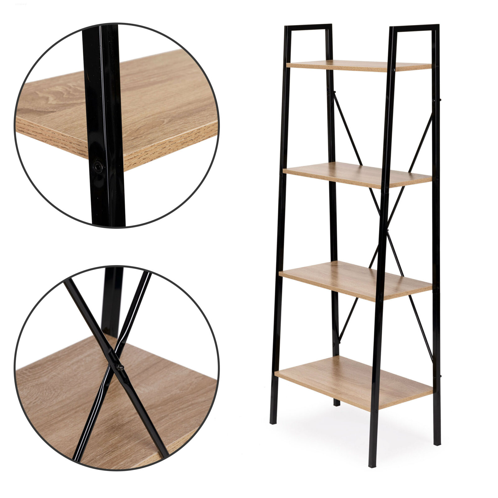Regał w stylu loftowym 4 półki 60 cm - obrazek 8