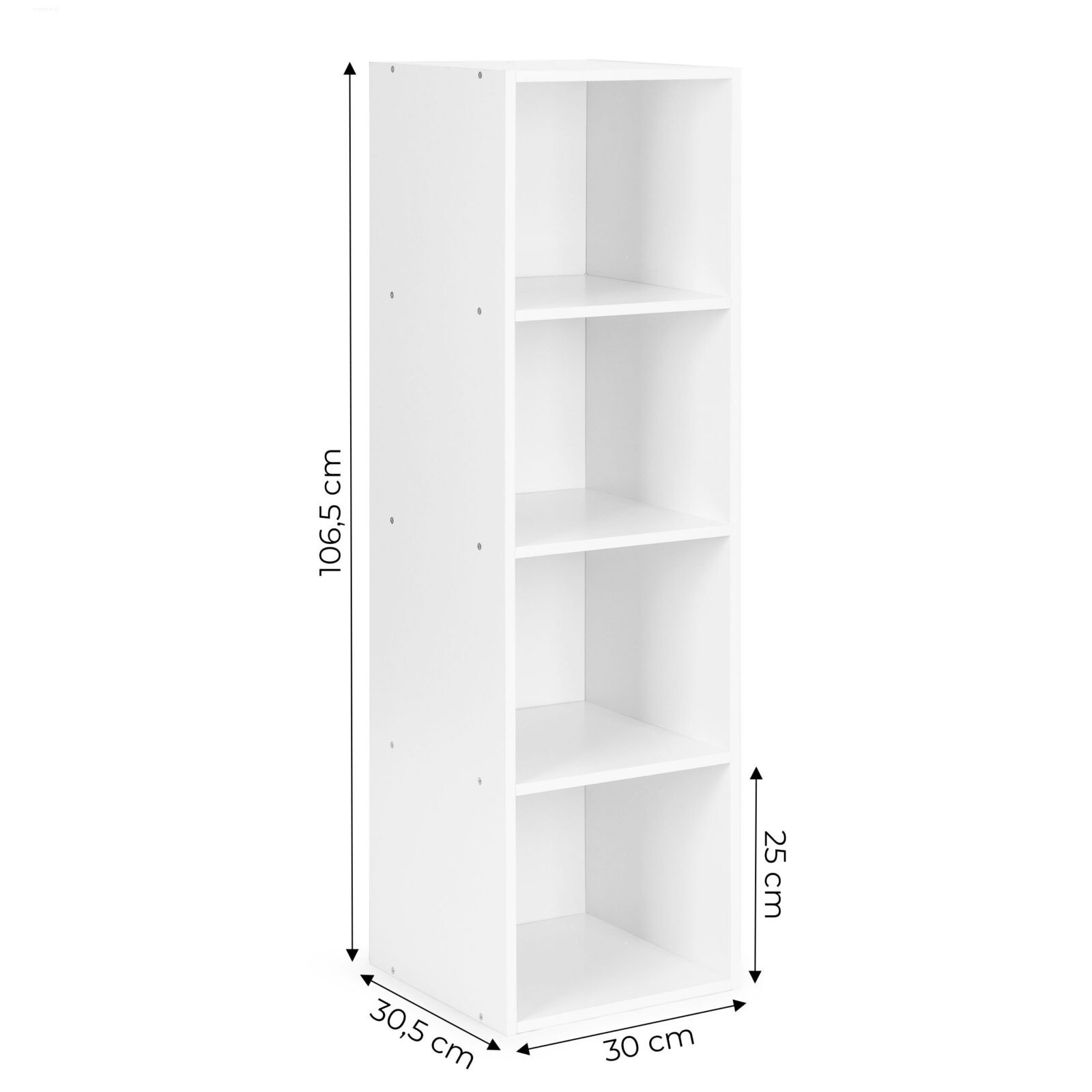 Nowoczesny regał szafka biała 4 półki loft - obrazek 5