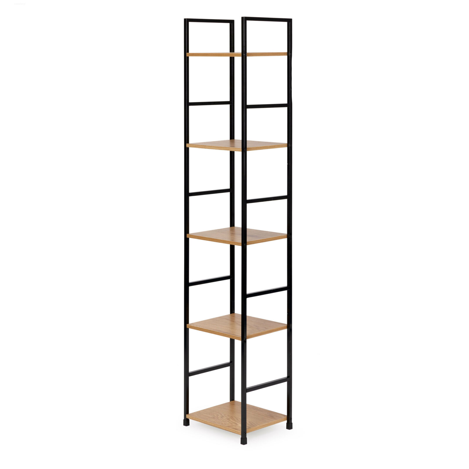 Regał drewniany nowoczesny metalowa rama LOFT 5 półek - obrazek 3