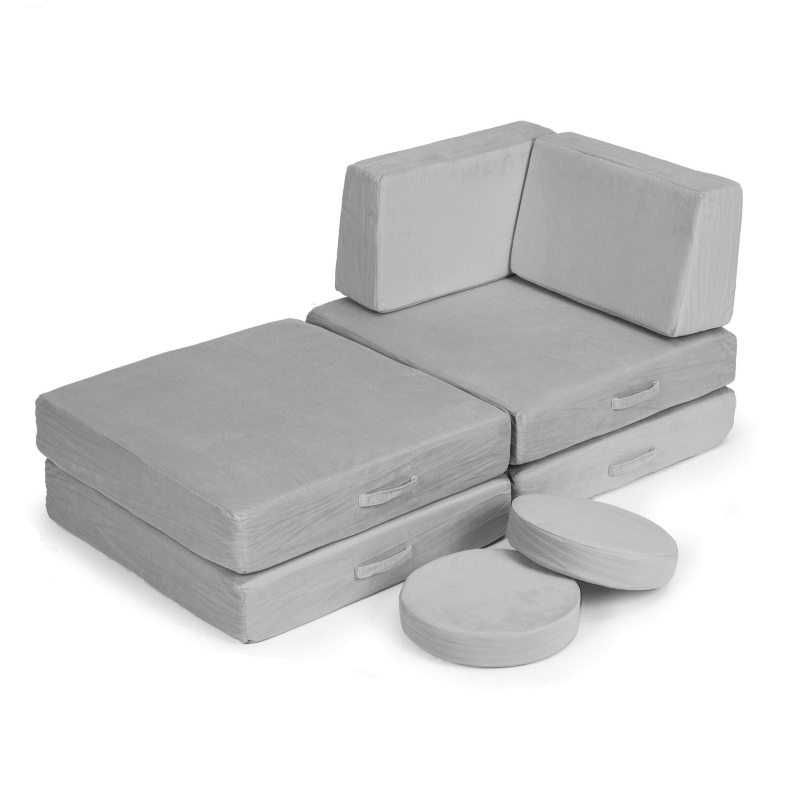 Sofa modułowa duża składana - szara - obrazek 5
