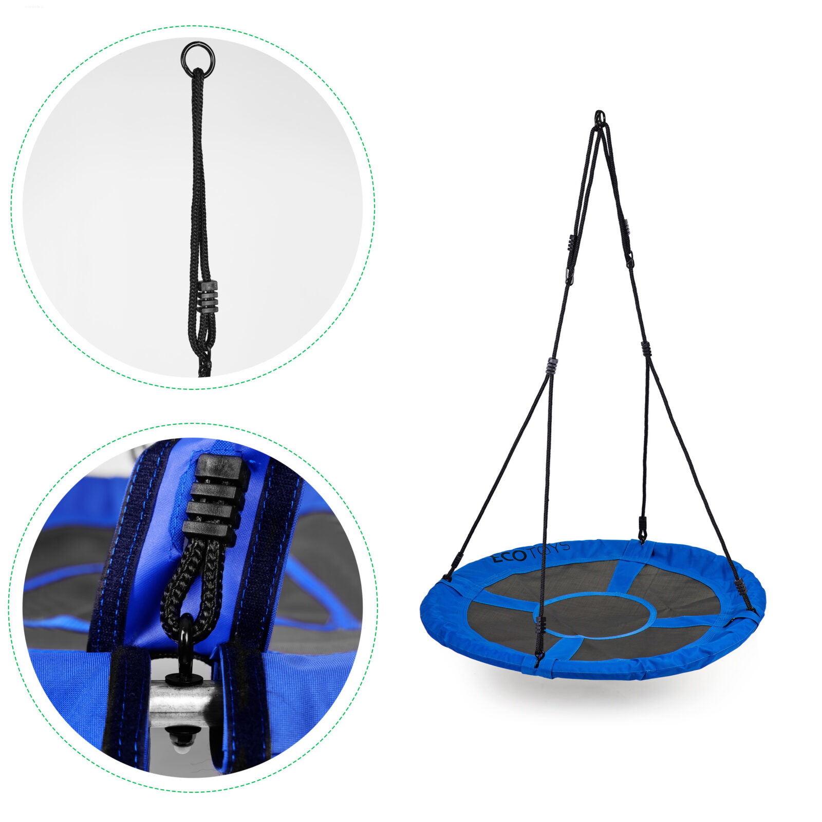 Huśtawka ogrodowa bocianie gniazdo 100cm niebieska ECOTOYS - obrazek 5