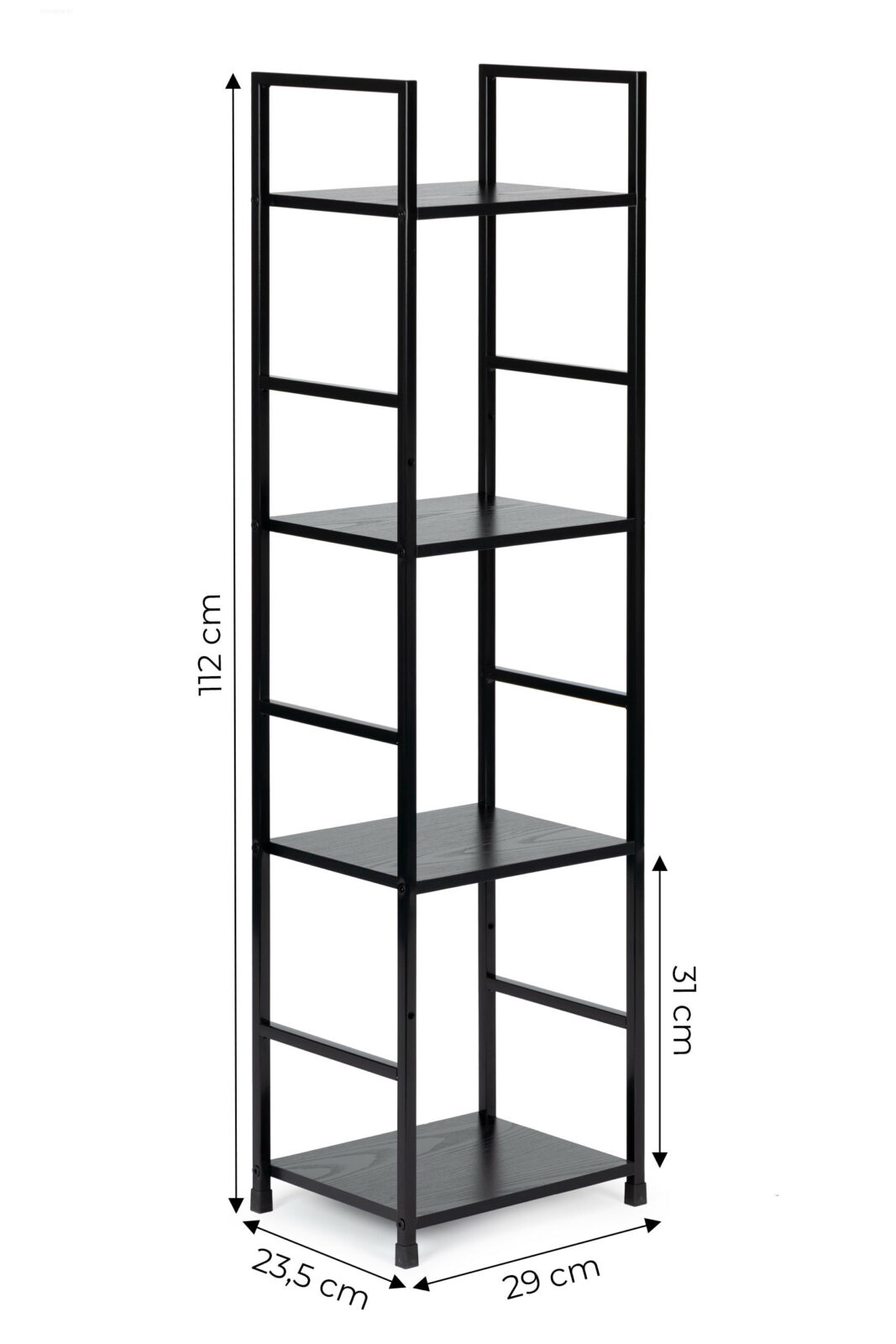 Regał drewniany nowoczesny metalowa rama LOFT 4 półki - obrazek 8