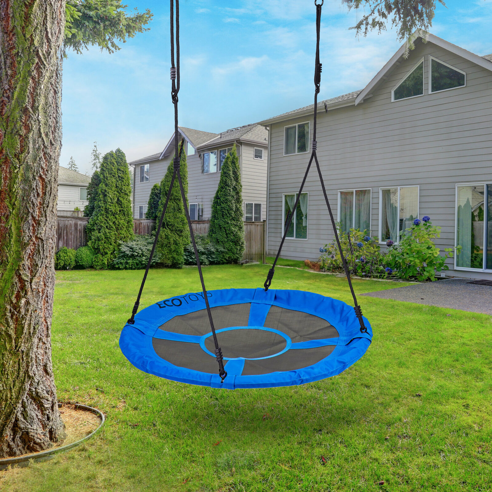 Huśtawka ogrodowa bocianie gniazdo 100cm niebieska ECOTOYS - obrazek 2