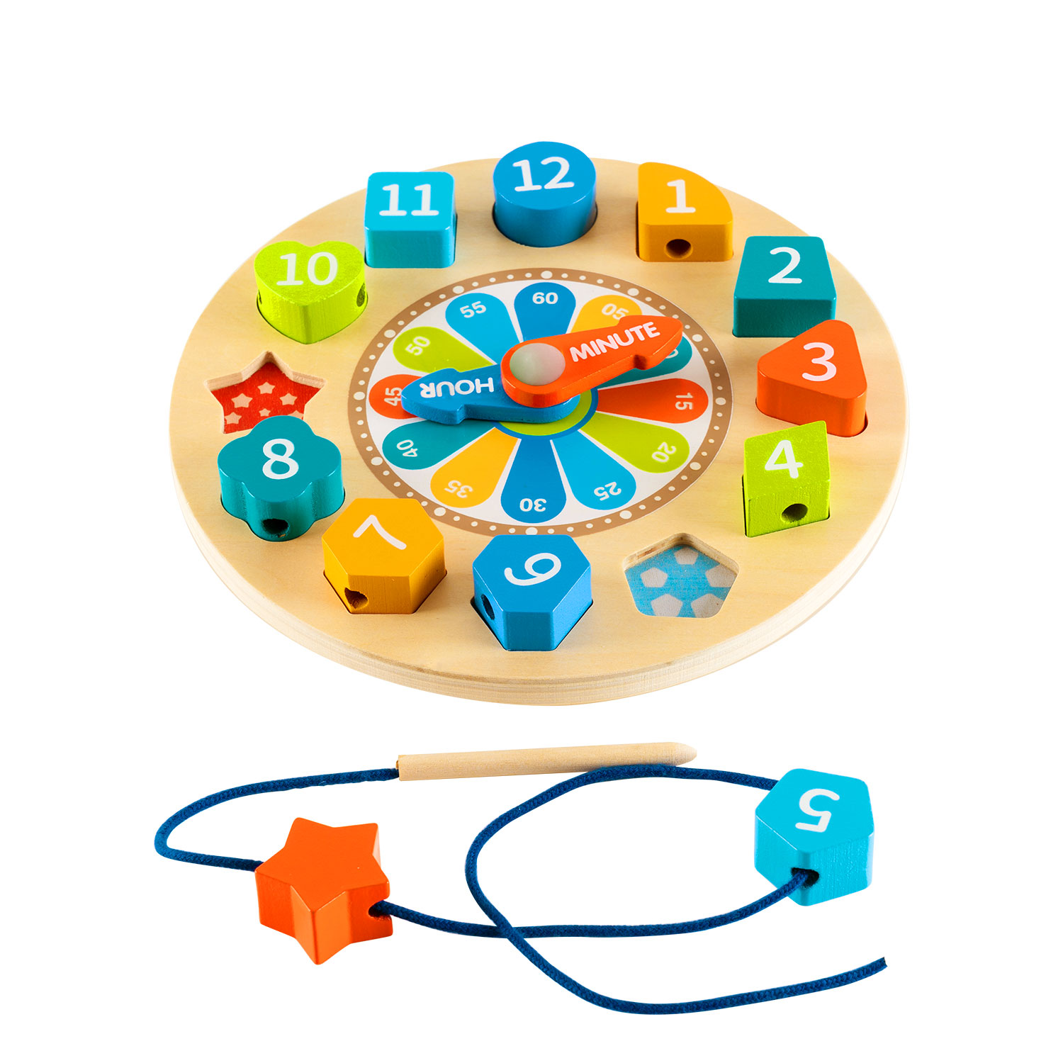 Drewniany Zegar Edukacyjny Sorter - obrazek 6