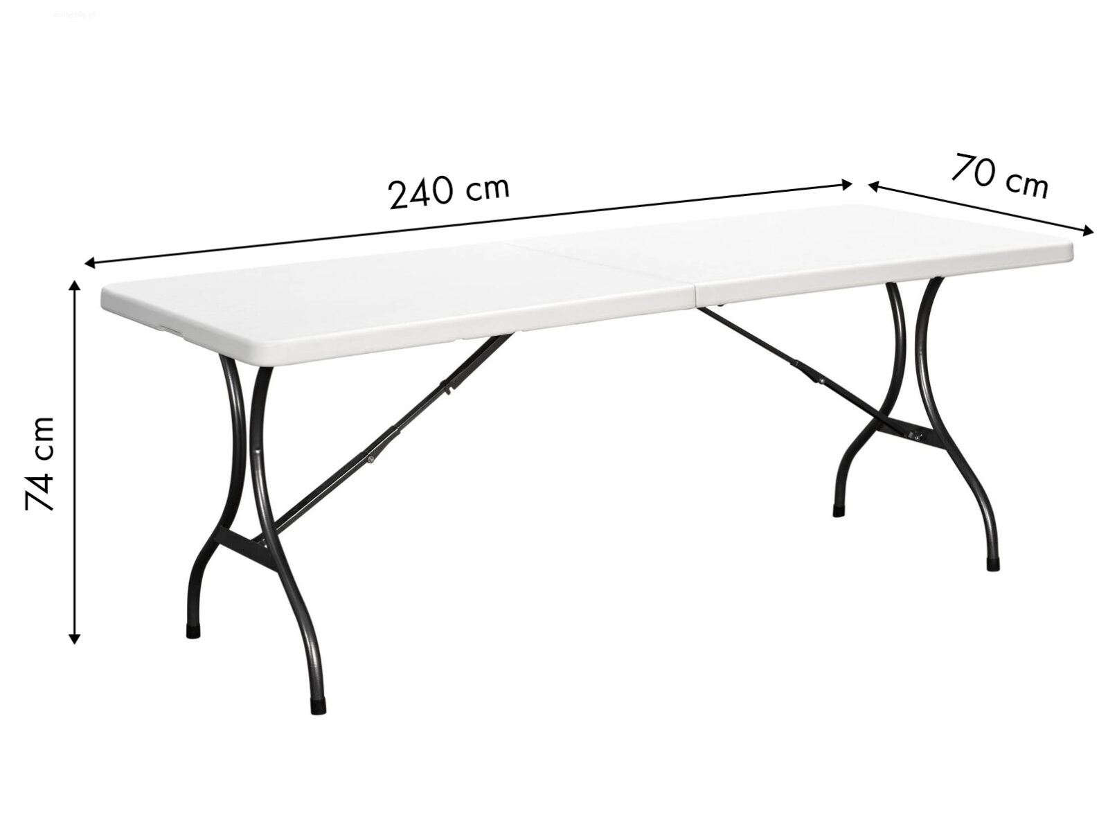 Stół ogrodowy składany biały 240 cm - obrazek 5