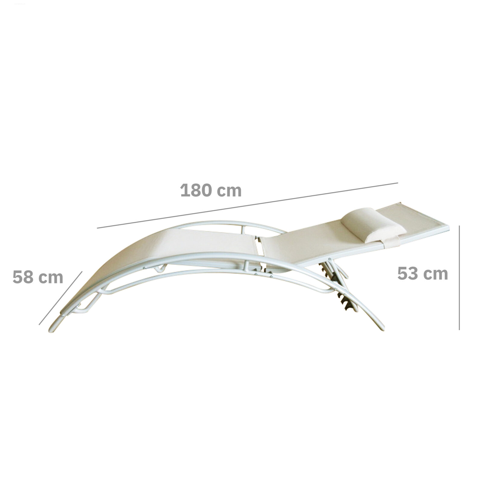 Komplet dwa leżaki leżanki ogrodowe aluminium beż - obrazek 7