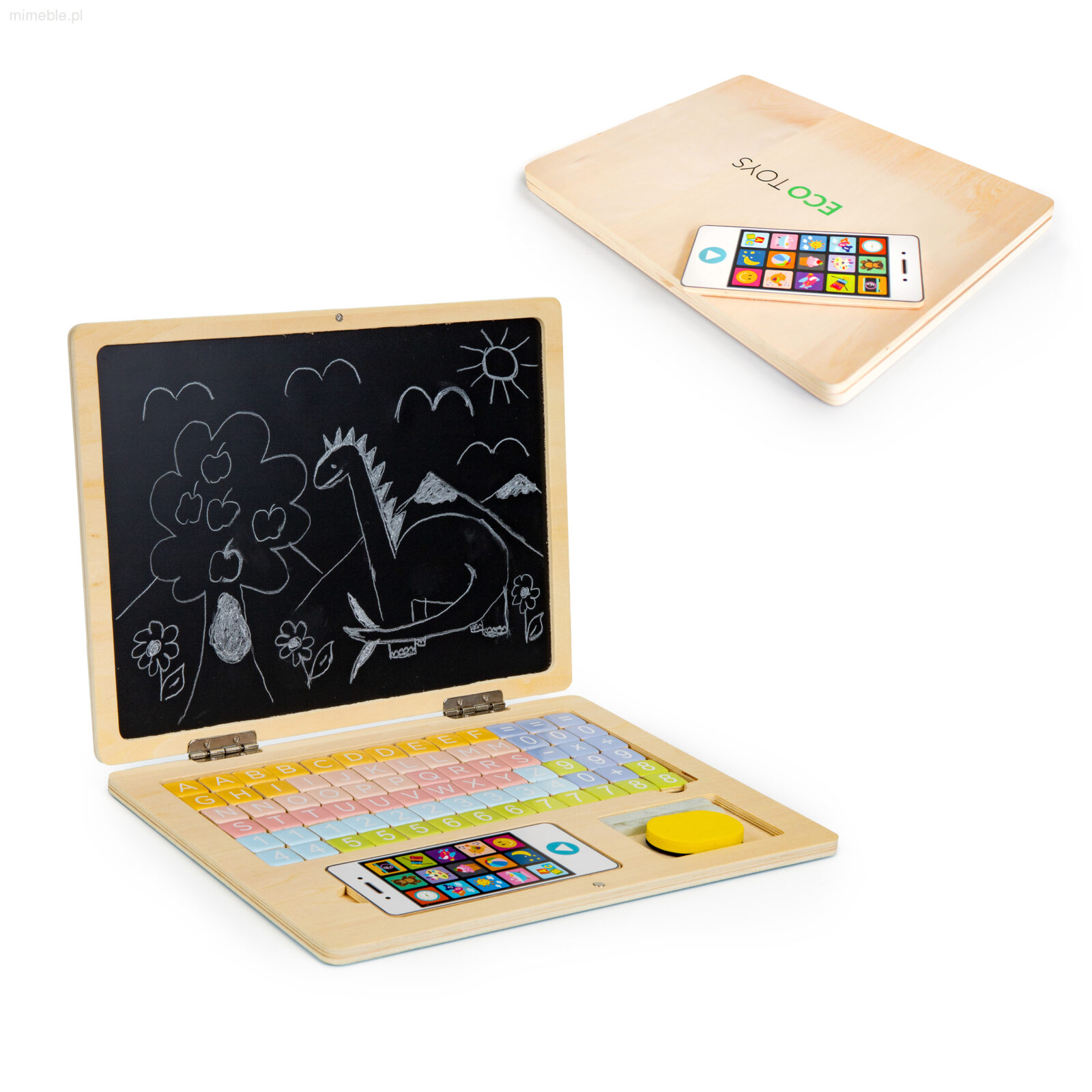 Drewniany Laptop Tablica Edukacyjna - obrazek 8